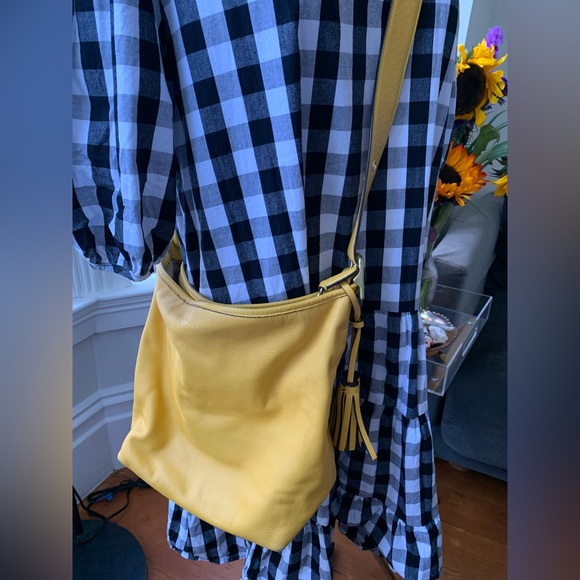 Coach Yellow Shoulder Bag with Tassel - Picture 2 of 8